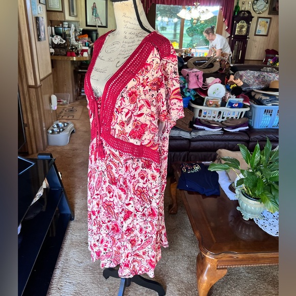 TORRID Mini Gauze Lace-Up Skater dress with pockets size 4X. - Picture 10 of 16